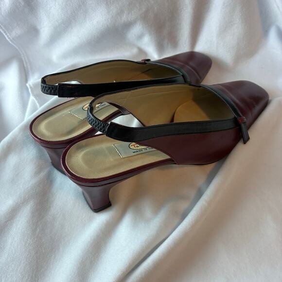 Elegant Burgundy Slingback Heels - Picture 5 of 8